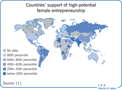 各国对高潜力女性创业的支持